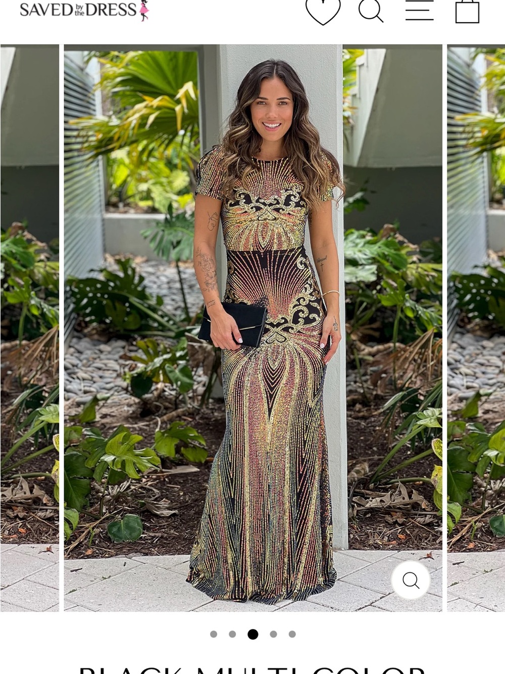 Black Multi-Color Embellished Maxi Dress by